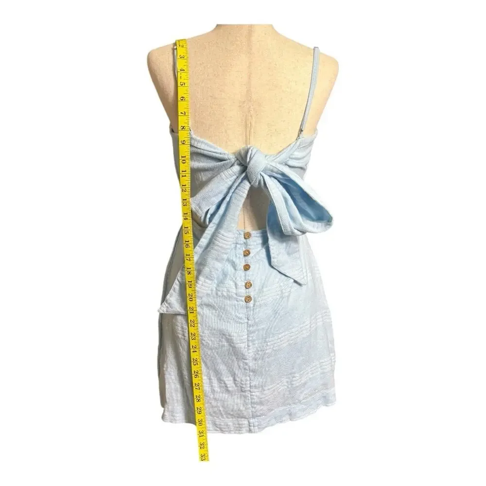 Free People Light Blue Romper (back is even cuter than the front) Small V0427